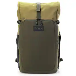 Tenba - Fulton V2 14L Backpack for Mirrorless or DSLR Camera with 3-4 Lenses and 13" Laptop, Tan/Olive