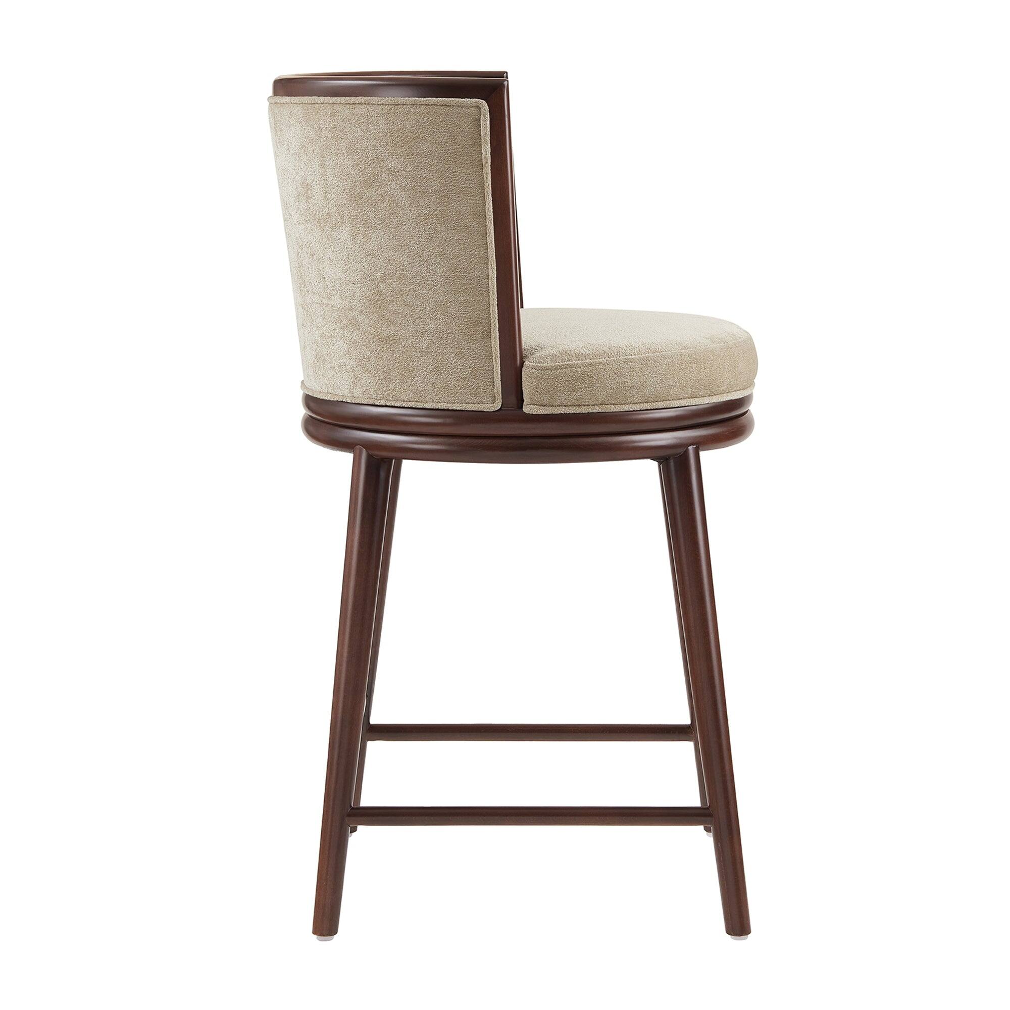 Alt View 3. Manhattan Comfort - Evalyn Modern Wood Upholstered Counter Stool - Natural.