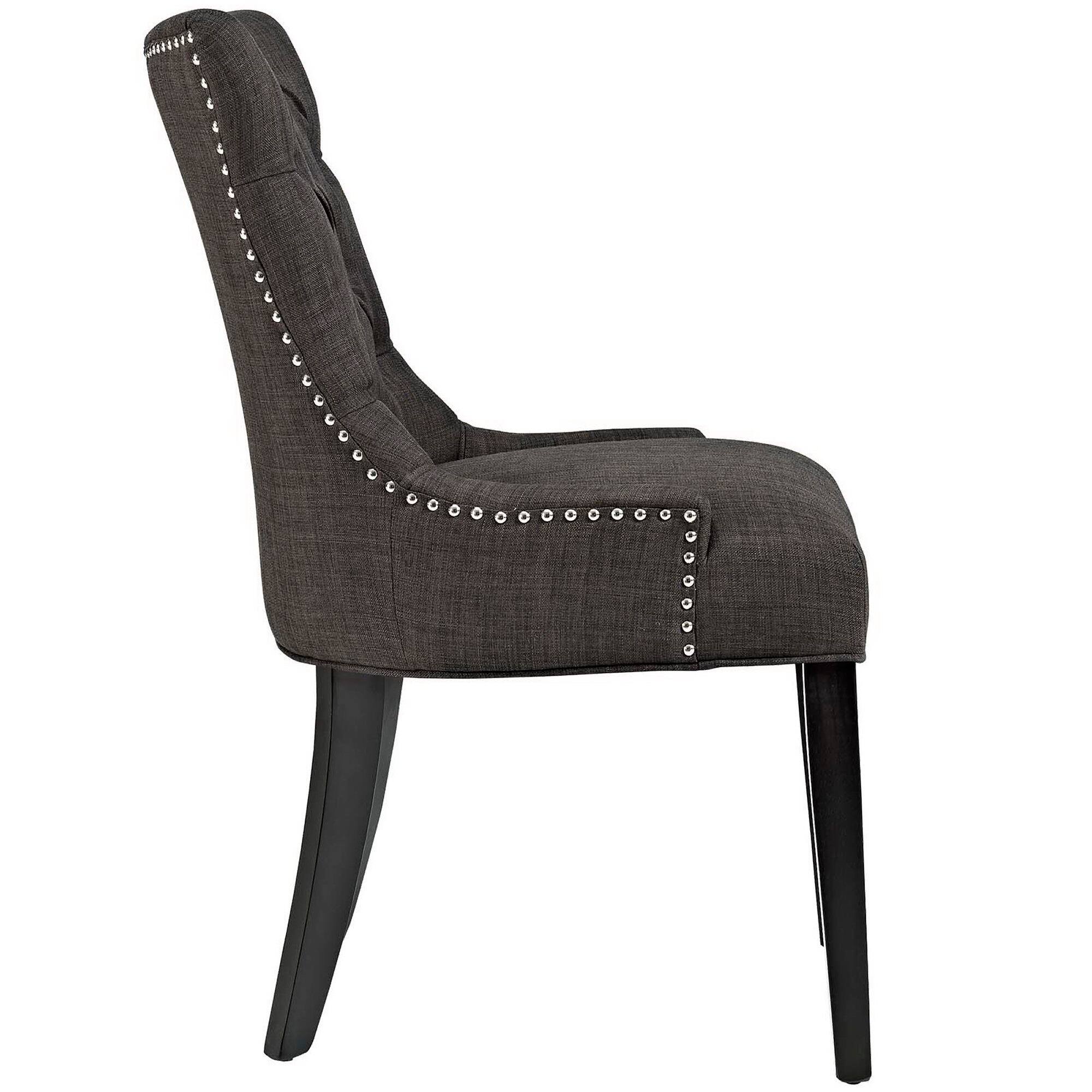 Left. Modway - Regent Tufted Fabric Dining Chair by Modway - Brown.