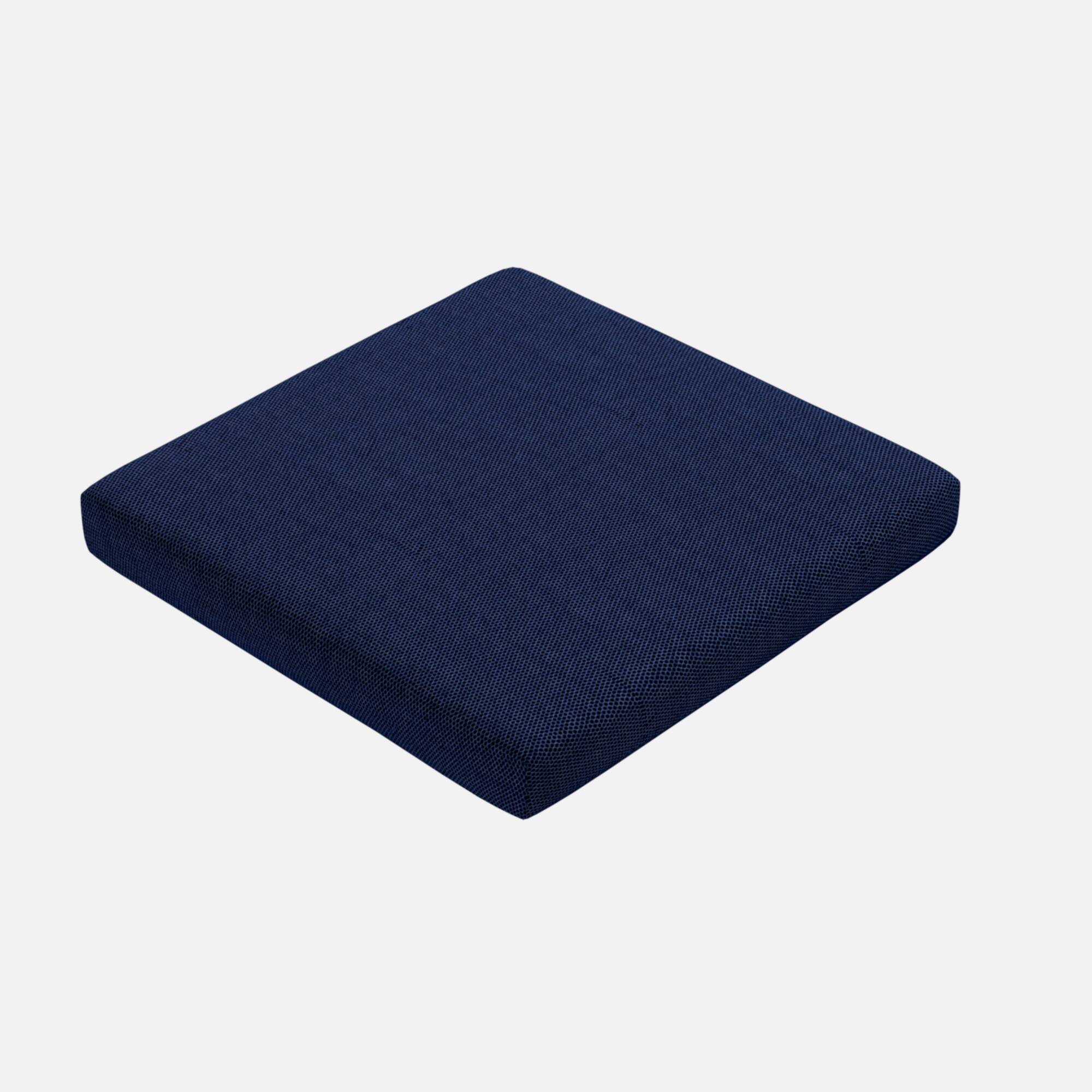 Back. KERDOM - 2 inches Thick 32D Memory Foam Wheelchair Seat Cushion - 17"×17"×2", Pressure Relief, Electric Wheelchair Accessories - Navy Blue.
