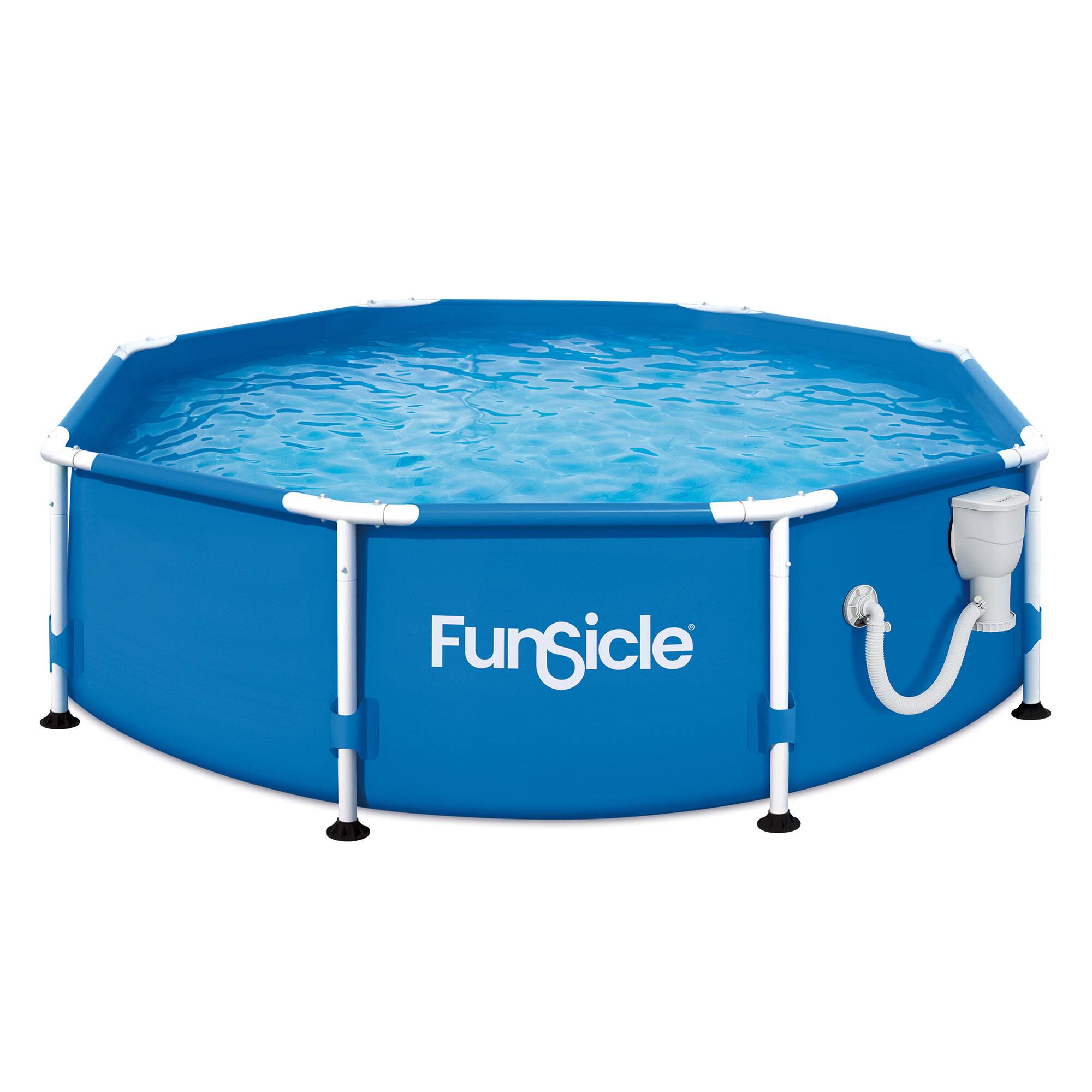 Alt View 7. Funsicle - Funsicle 8' x 30" Outdoor Activity Round Frame Above Ground Swimming Pool Set - Blue.