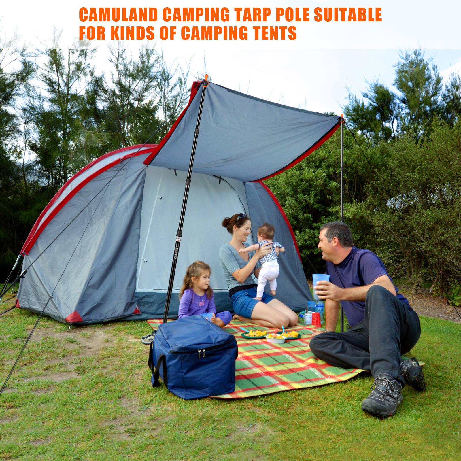 CAMULAND CAMPING TARP POLE SUITABLE FOR KINDS OF CAMPING TENTS