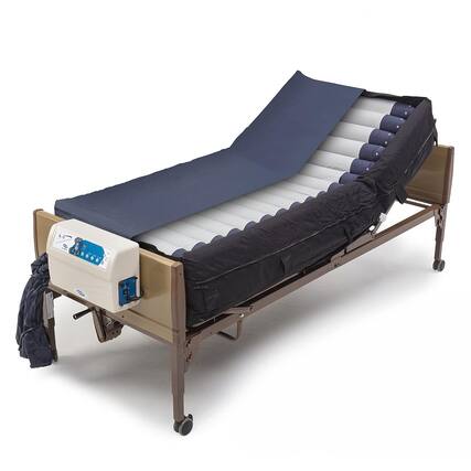 Front. Invacare - MicroAIR Lateral Rotation Low Air Loss Mattress 600lb Capacity - Blue.