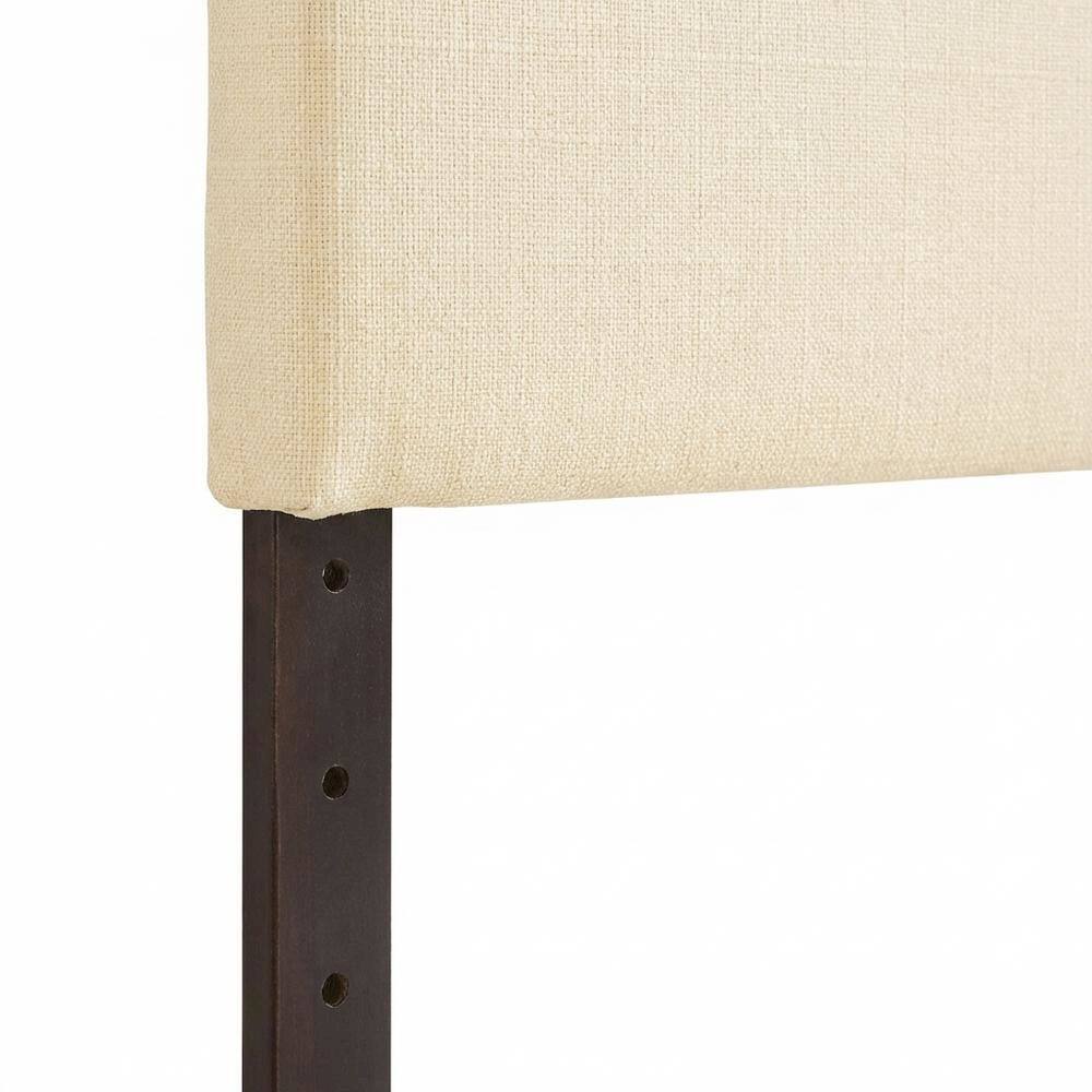 Alt View 1. FurniFact - Upholstered Queen Headboard in Neutral Fabric, Durable Frame, Stylish Design - Beige.