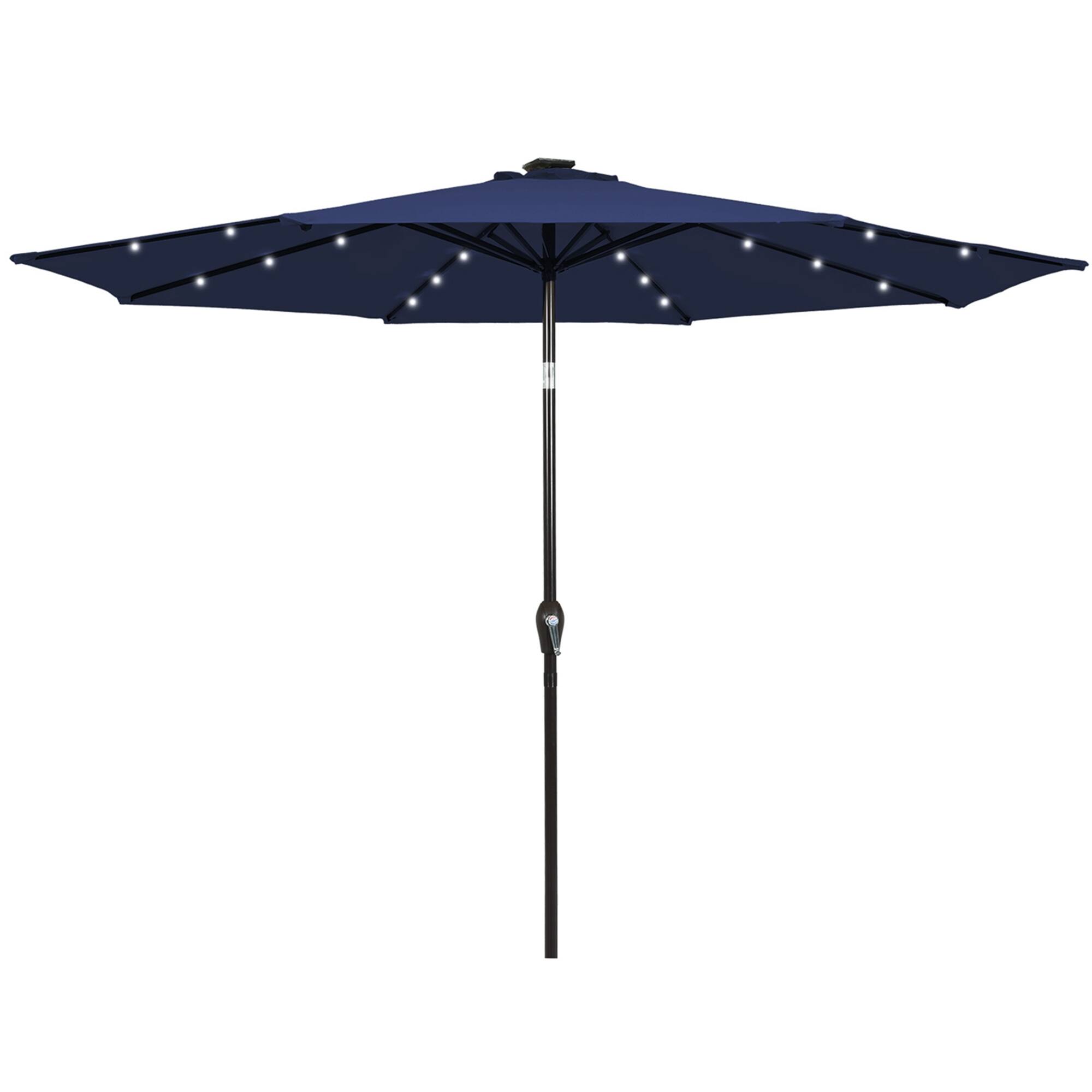Alt View 2. Costway - 9 FT Patio Solar Umbrella LED Patio Market Steel Tilt with Crank Outdoor - Navy.