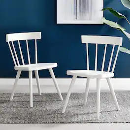 Sutter Wood Dining Side Chair Set of 2 by Modway - White