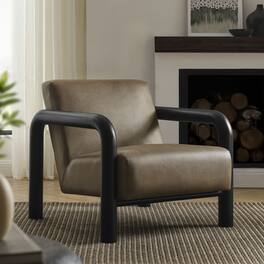 Sereno Vegan Leather Accent Chair by Modway - Mushroom Black