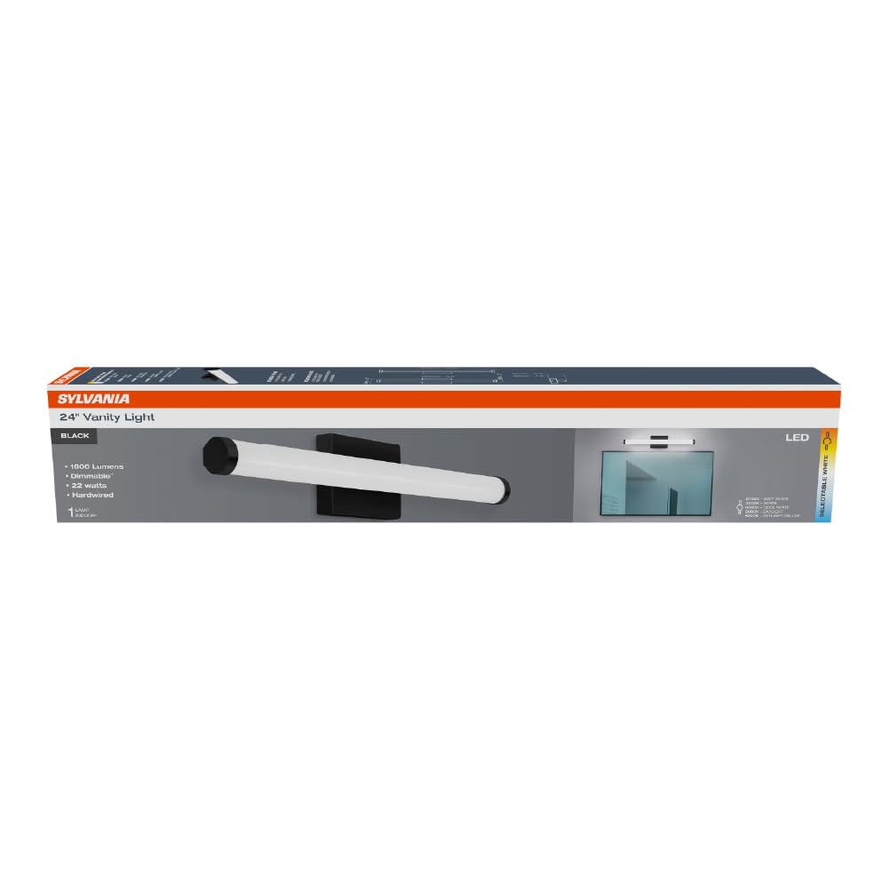 SYLVANIA  
24" Vanity Light  
BLACK  

- 1000 Lumens  
- Dimmable  
- Hardwired  
- 1 Light  

LED  
ELECTRICAL WITH