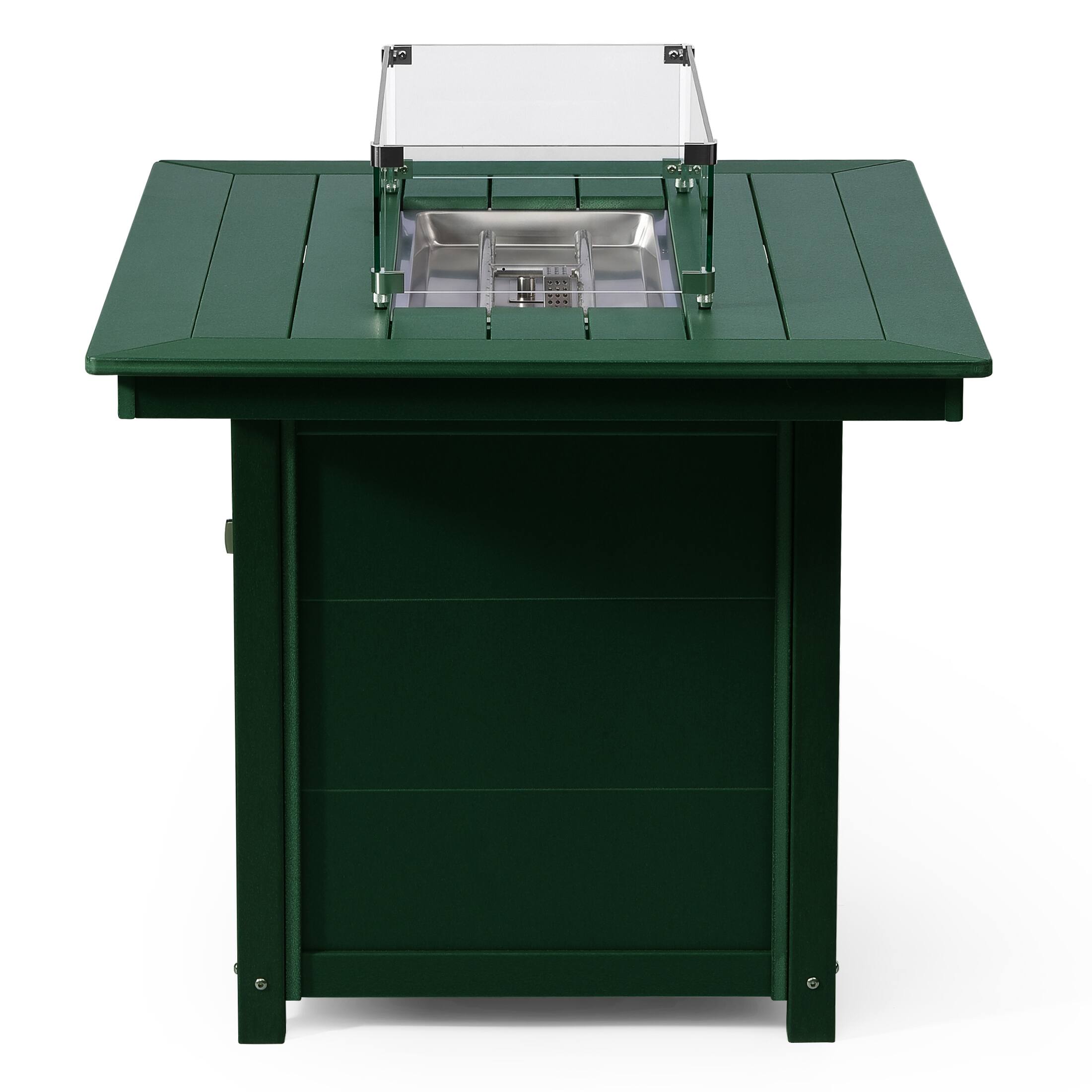 Alt View 1. WestinTrends - WestinTrends Helios 46" Modern Outdoor Patio Gas Propane Rectangular Fire Pit Table - Dark Green.