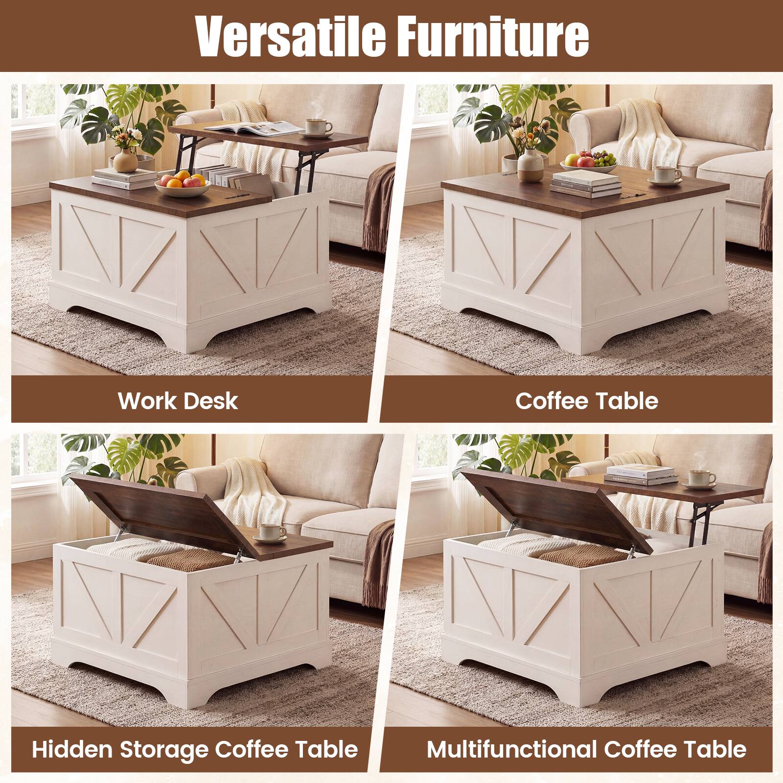 Versatile Furniture

Work Desk

Coffee Table

Hidden Storage Coffee Table

Multifunctional Coffee Table