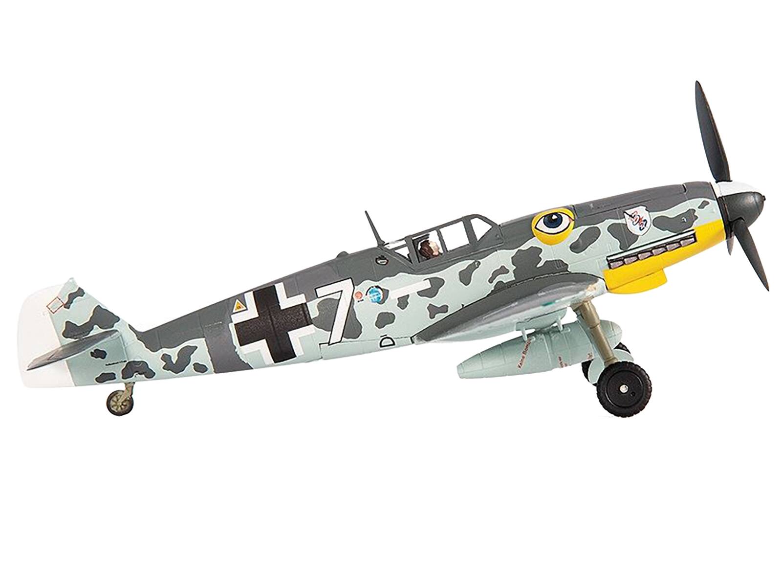 Left. JC Wings - Messerschmitt BF 109G-6 Fighter Aircraft "JG 51 Bulgaria" (1944) German Luftwaffe 1/72 Die Cast Model by JC Wings - Multicolor.