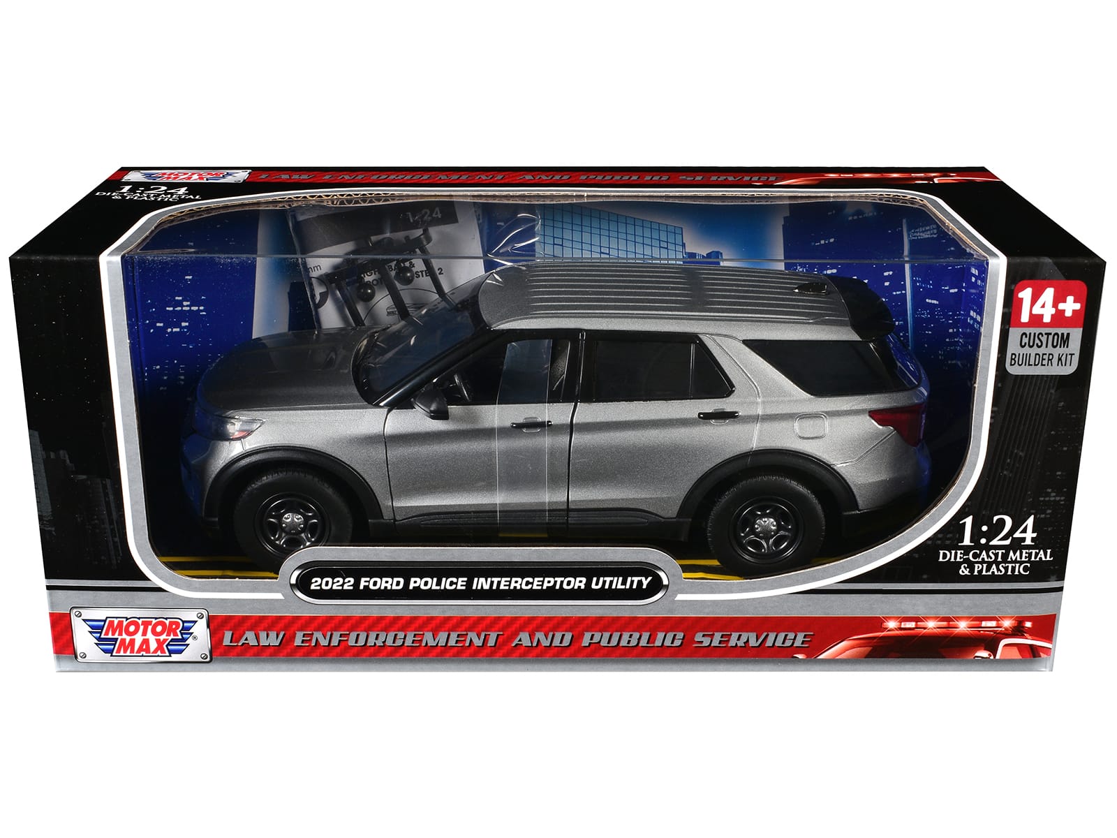 "2022 Ford Police Interceptor Utility Unmarked Silver Metallic ""Builder's Kit"" 1/24 Diecast Model Car by Motormax" price history on PriceWatchPro