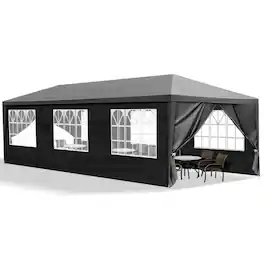 Winado - 10'x 30' Canopy Tent Party Wedding Tent Outdoor hold up to 50 people Black