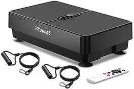 KERDOM - Vibration Plate Full Body Shaker, Low Noise Wide Yoga Waver Rocking Machine with Jump Ropes, Emergency Stop Button - Black