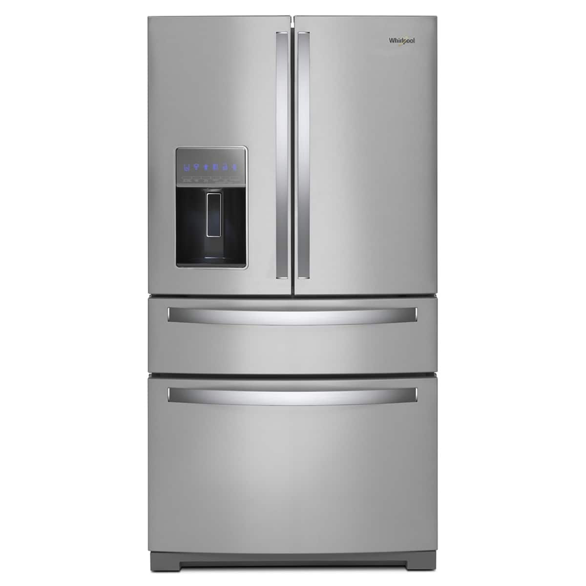 Whirlpool - 26 Cu. Ft. Wide 4 Door Refrigerator with Prep and Store Bins - Stainless Steel - Front_Zoom