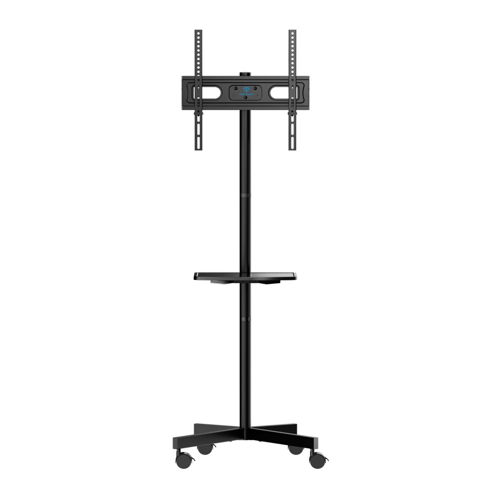 Front. Perlesmith - 32"–60" Rolling TV Cart, Model PSTVMC11B - Black.