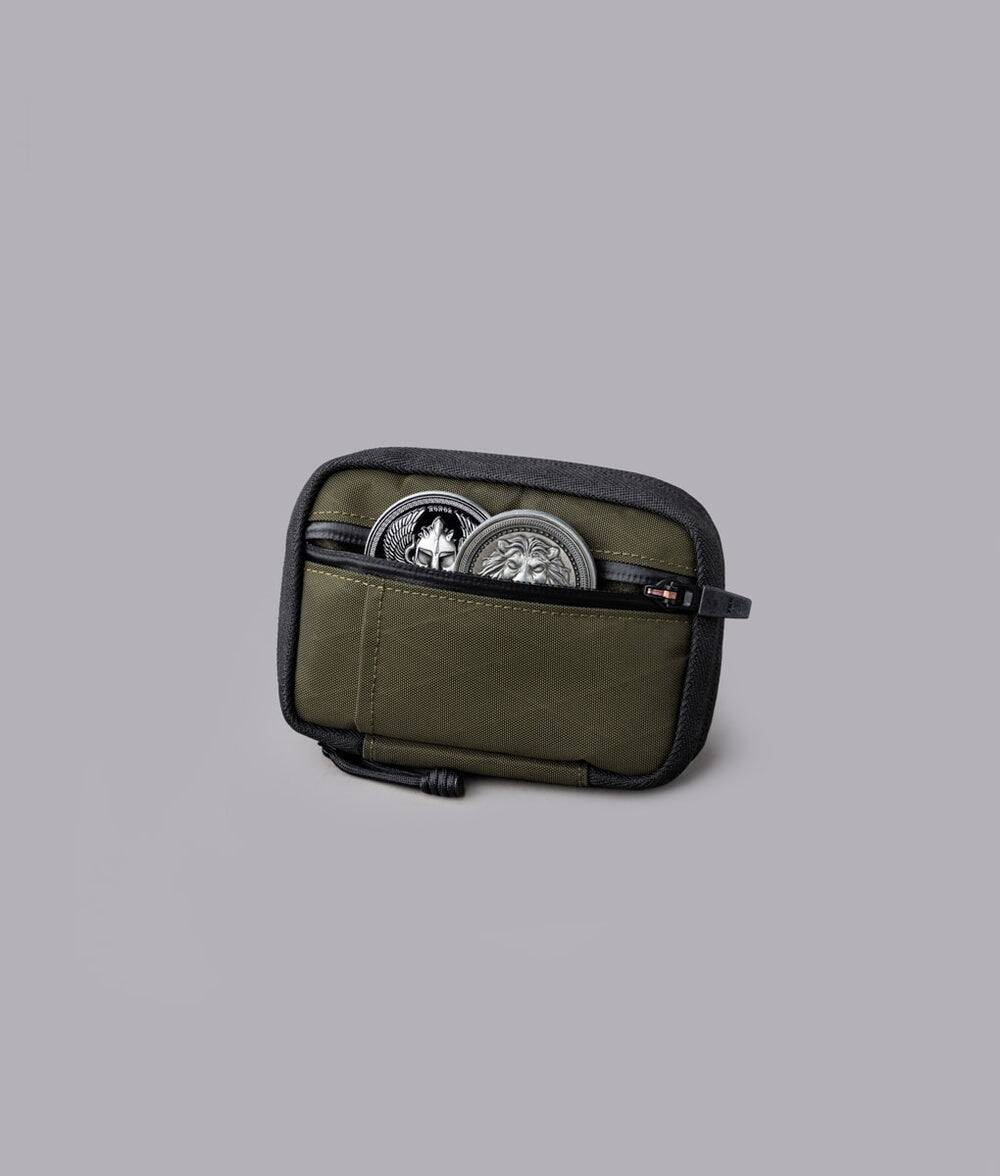 Alt View 1. ALPAKA - EDC Organizer Pouch with 6 Slip Pockets, 5 Elastic Loops, YKK AquaGuard Zipper, X-Pac/Axogrid, HUB Compatible - Olive Green X-Pac X42.