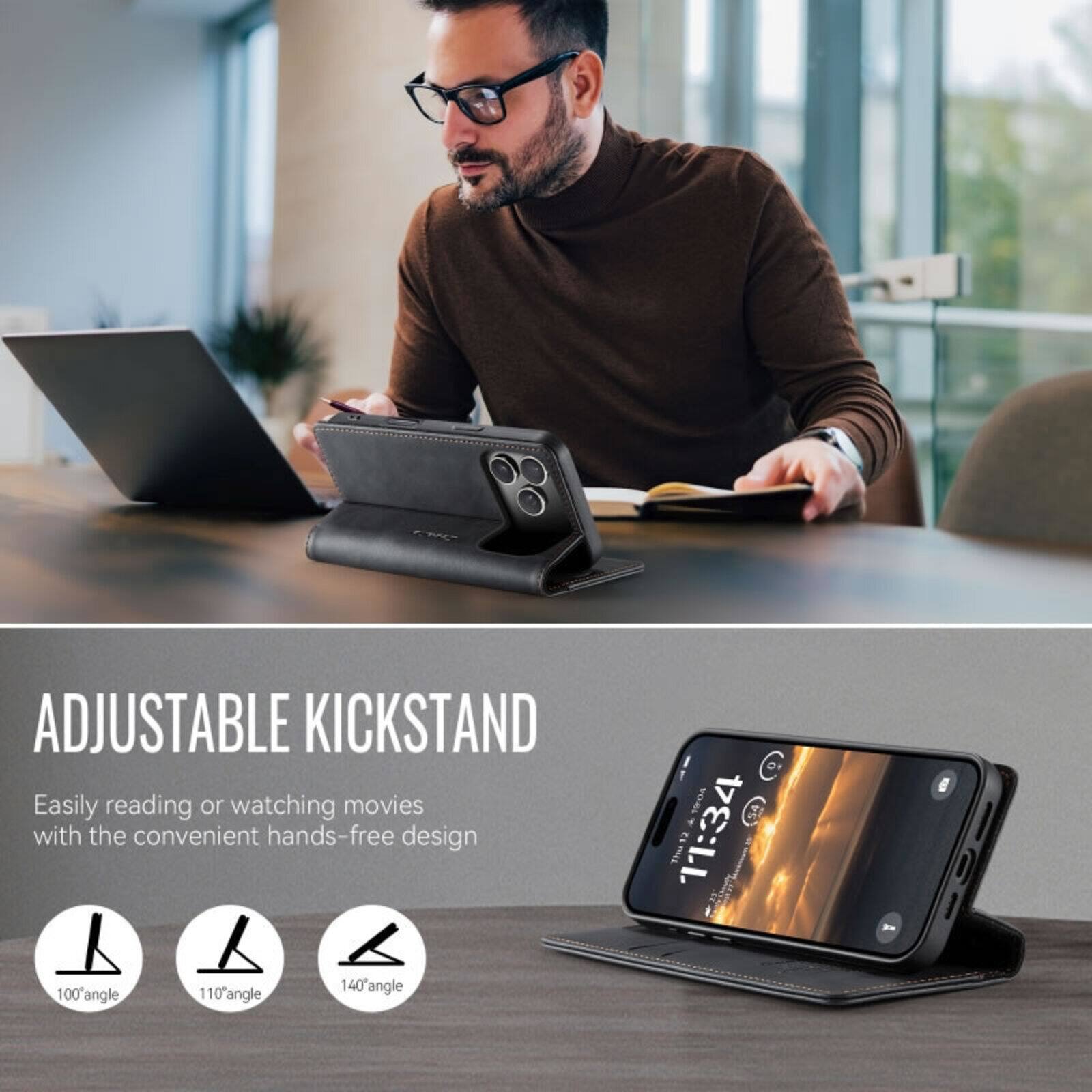 ADJUSTABLE KICKSTAND  
Easily reading or watching movies with the convenient hands-free design  
100° angle  
110° angle  
140° angle