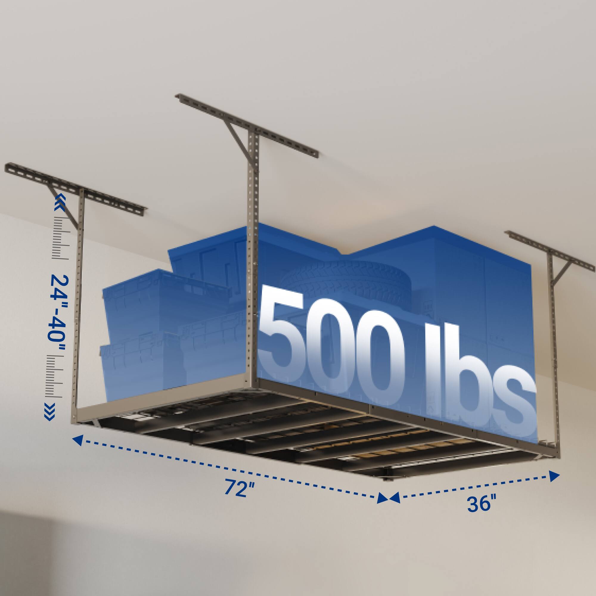 24"-40"  
500 lbs  
72"  
36"