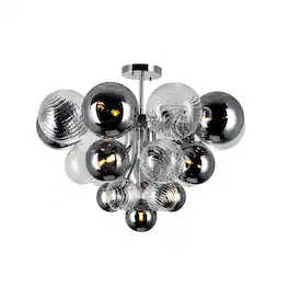 CWI Lighting - Pallocino 10 Light Flush Mount With Finish - Chrome