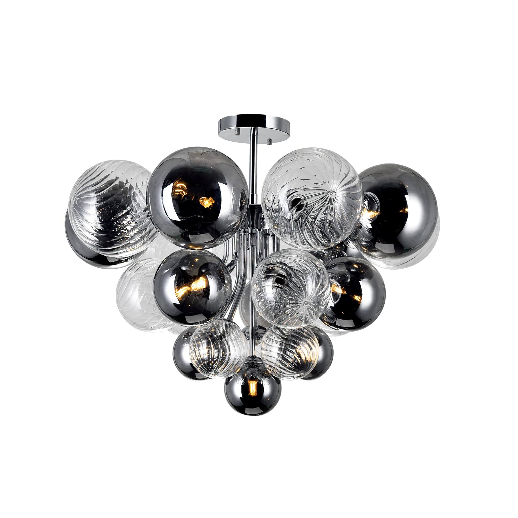 Front. CWI Lighting - Pallocino 10 Light Flush Mount With Chrome Finish - Chrome.