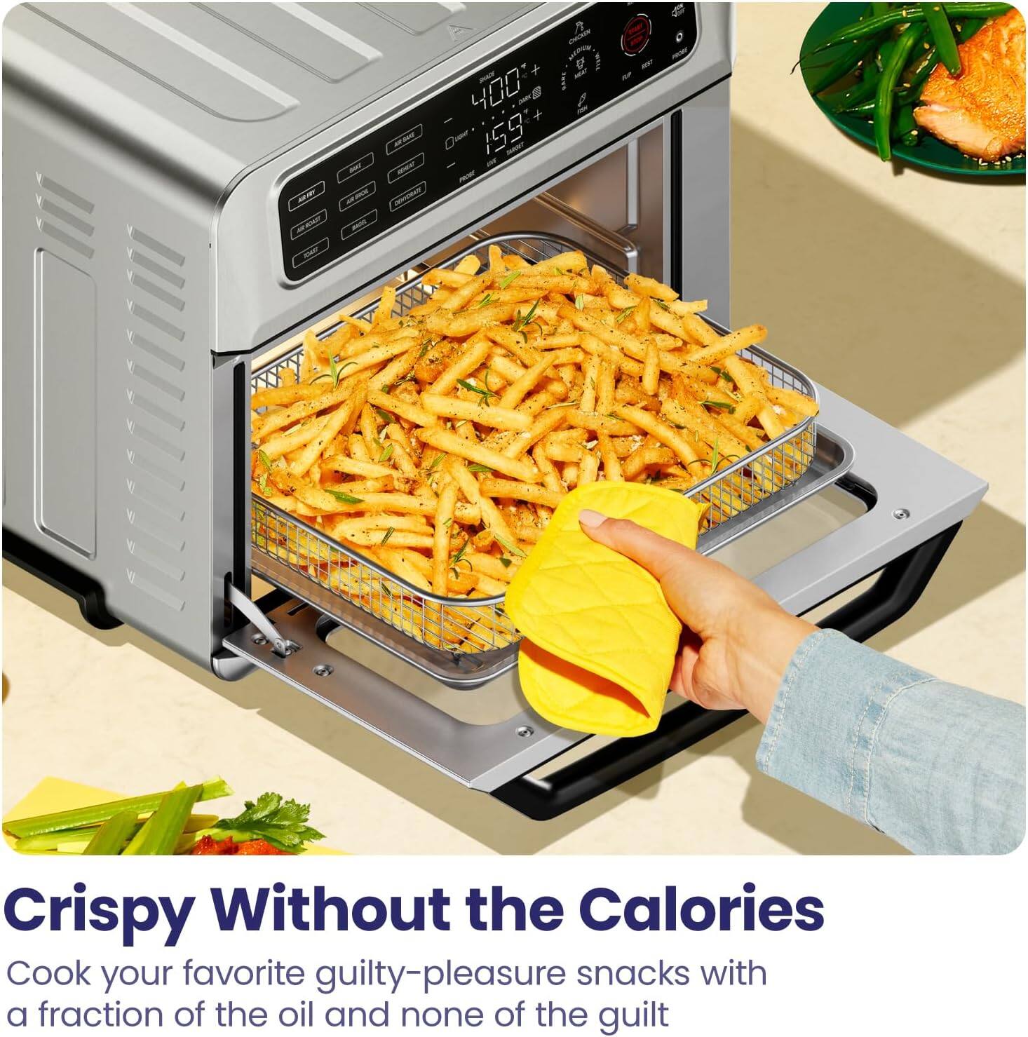 Crispy Without the Calories
Cook your favorite guilty-pleasure snacks with a fraction of the oil and none of the guilt