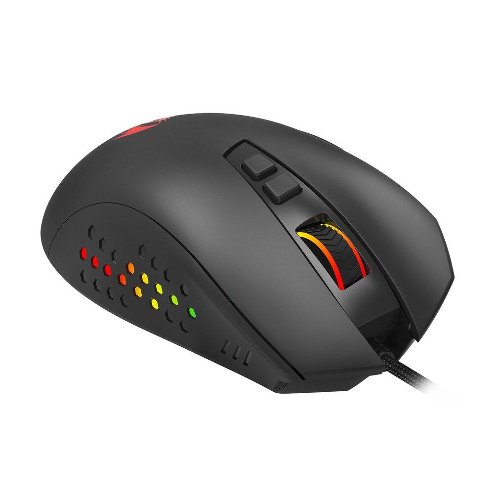 Back. REDRAGON - Roadmaster M723 Gaming Mouse, 7 buttons programmable buttons & 5 Backlit Modes, max 12400DPI - Black.