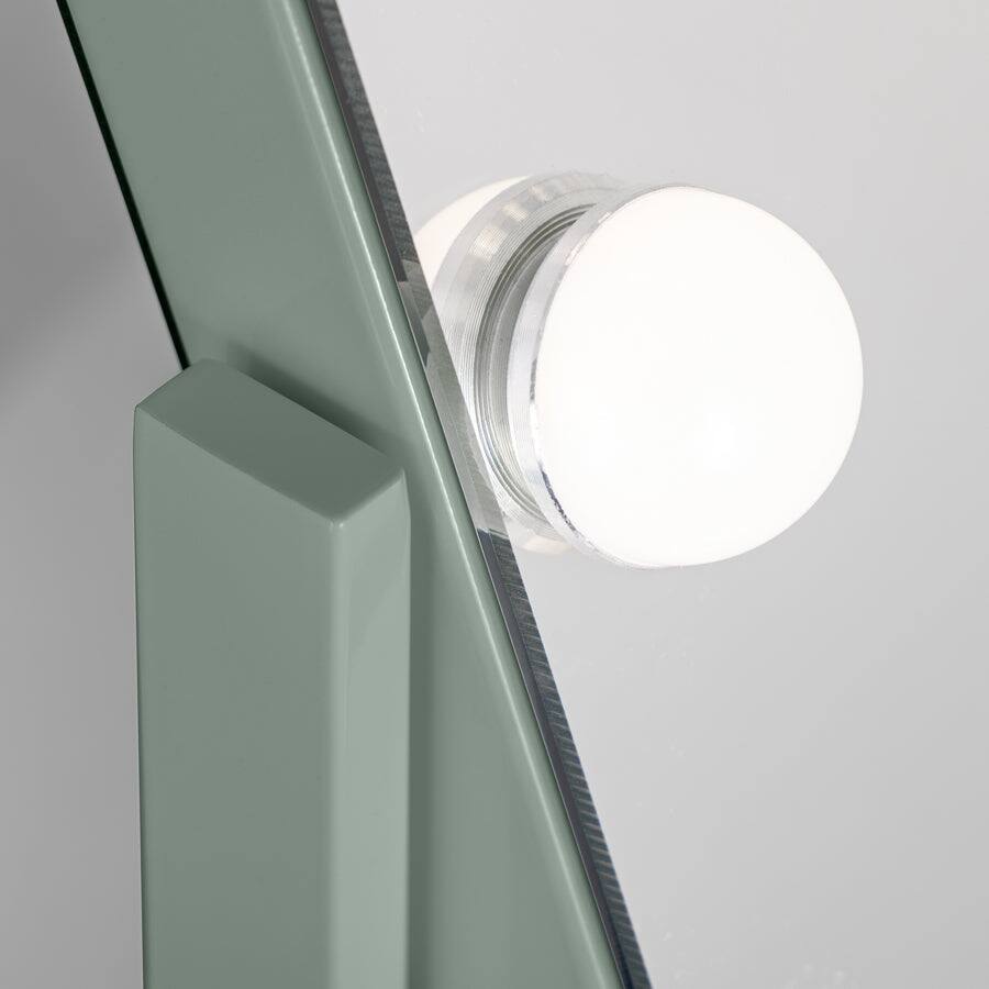 Alt View 5. Zadro - Zadro Hollywood Makeup Mirror - 25" x 20" - 15 LED Light Bulbs with Dimmable Brightness - Dark Green.