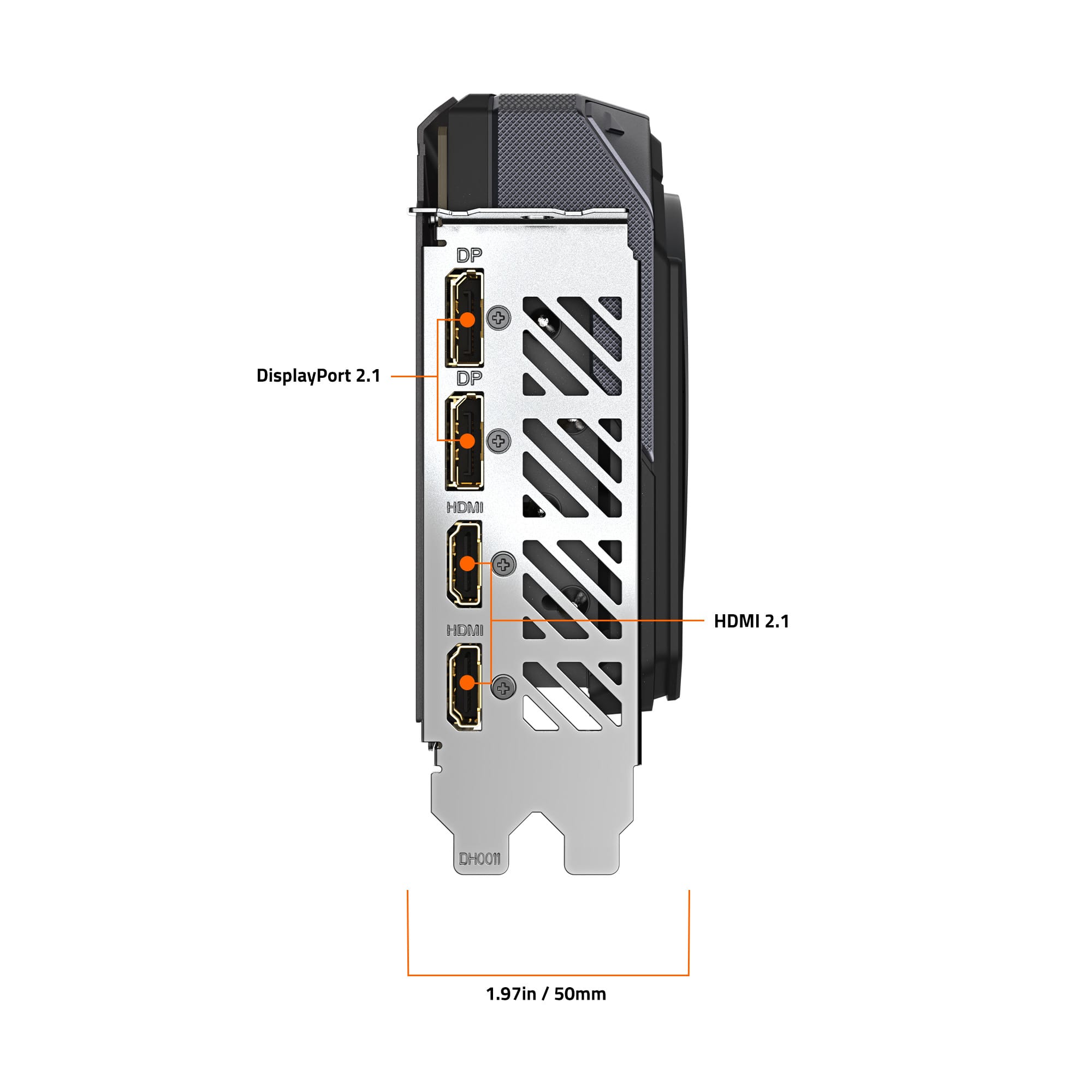 DisplayPort 2.1 DP HDMI IMAH HDMI 2.1 DP 1.97in/50mm