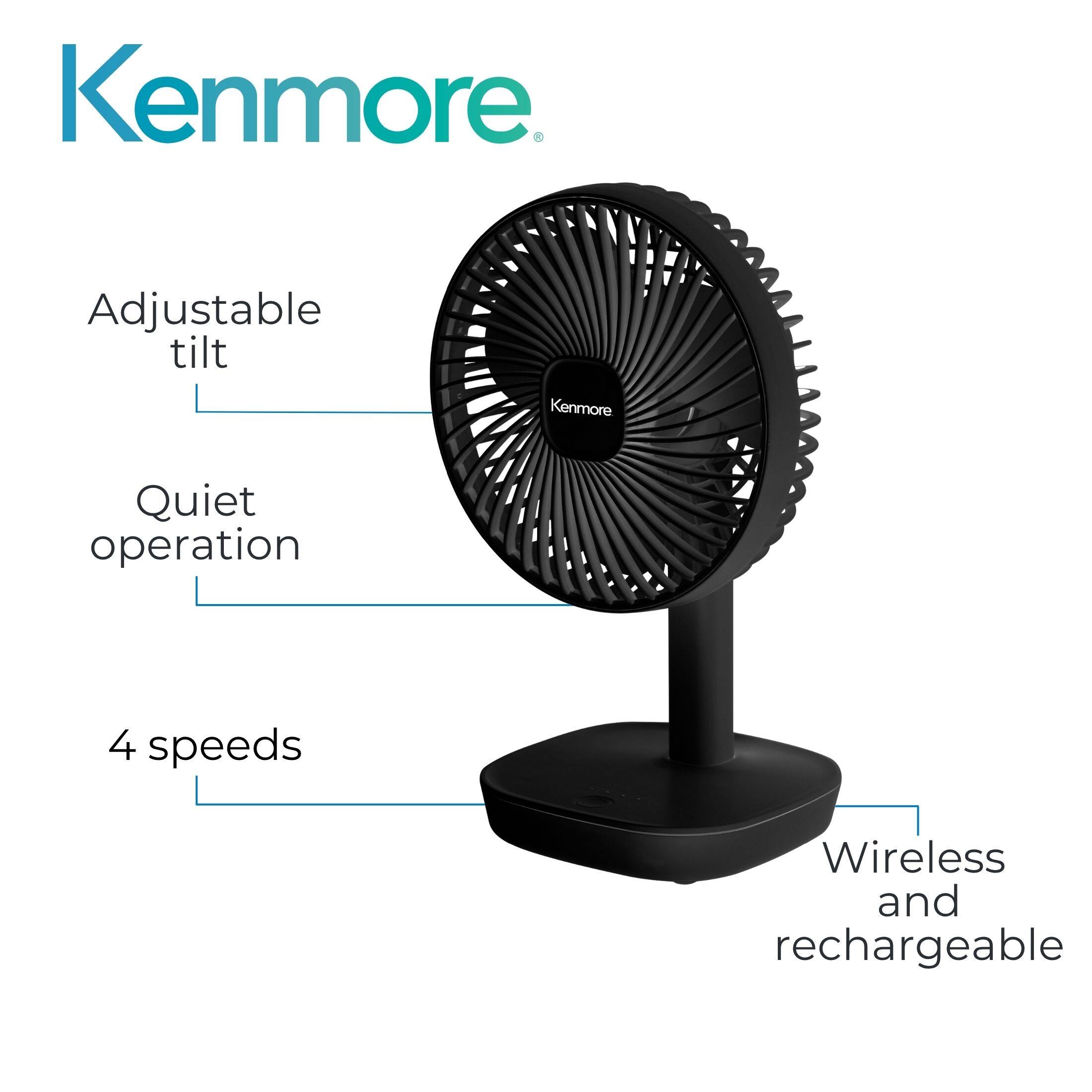 Kenmore  
Adjustable tilt  
Quiet operation  
4 speeds  
Wireless and rechargeable