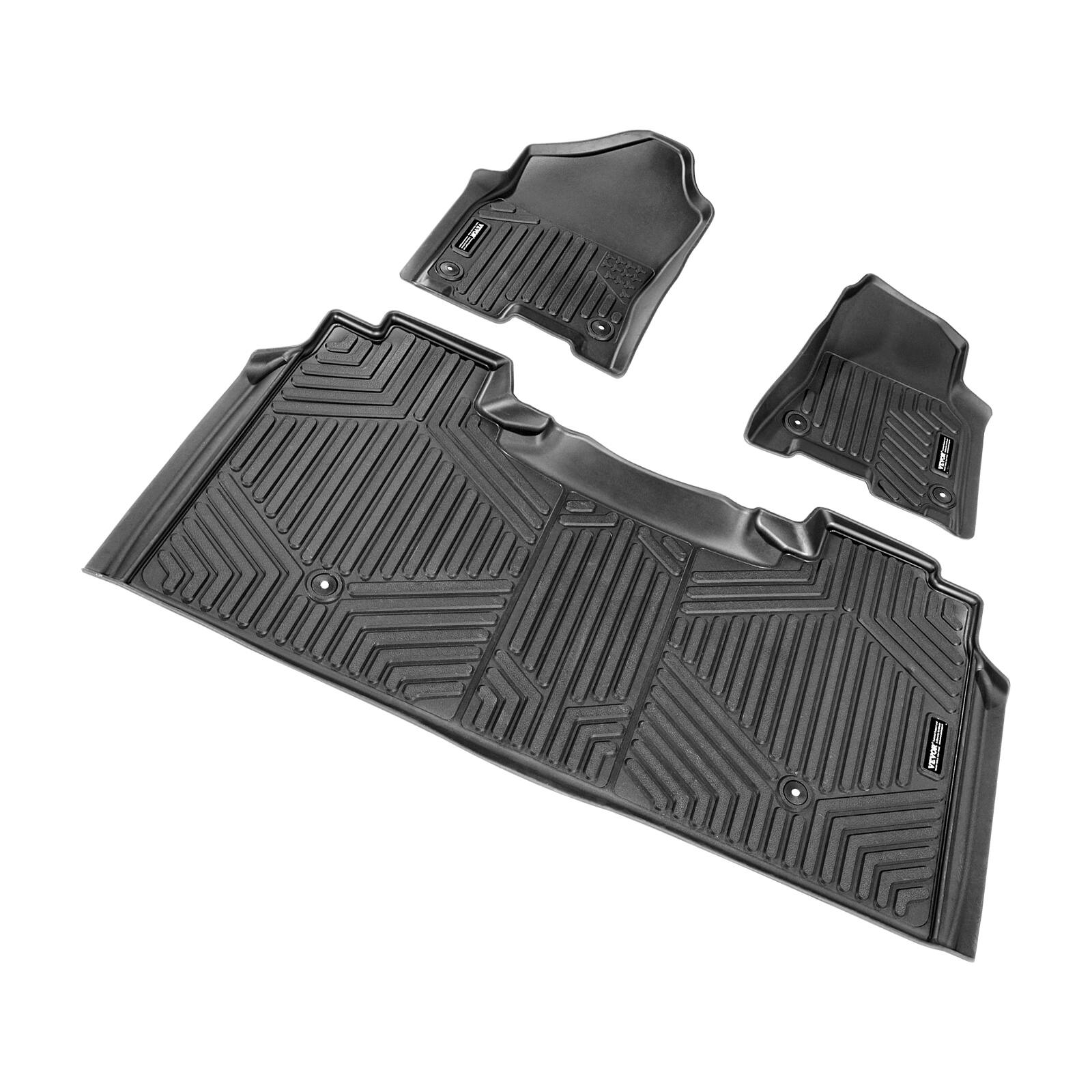 Alt View 5. VEVOR - Automotive Floor Mats, Fits for Dodge Ram 1500 Crew Cab 2019-2024, 3 pcs Front and 2nd Row Liners - Black.