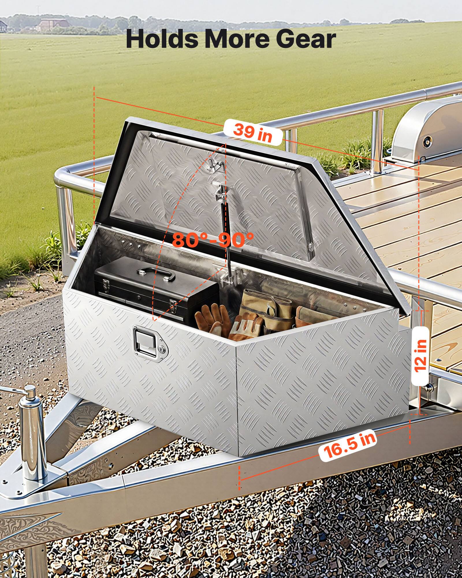 Holds More Gear  
39 in  
80°-90°  
12 in  
16.5 in