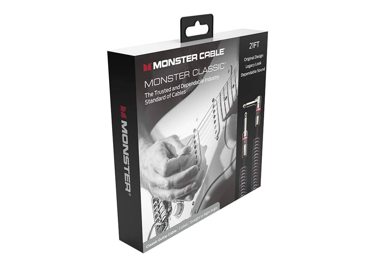 21FT CABLE  
Original Design  
MONSTER CLASSIC  
Legacy Look  
Dependable Sound  
The Trusted and Dependable Industry Standard of Cables  
Classic Guitar Cable  
Coiled  
Straight to Right Angle