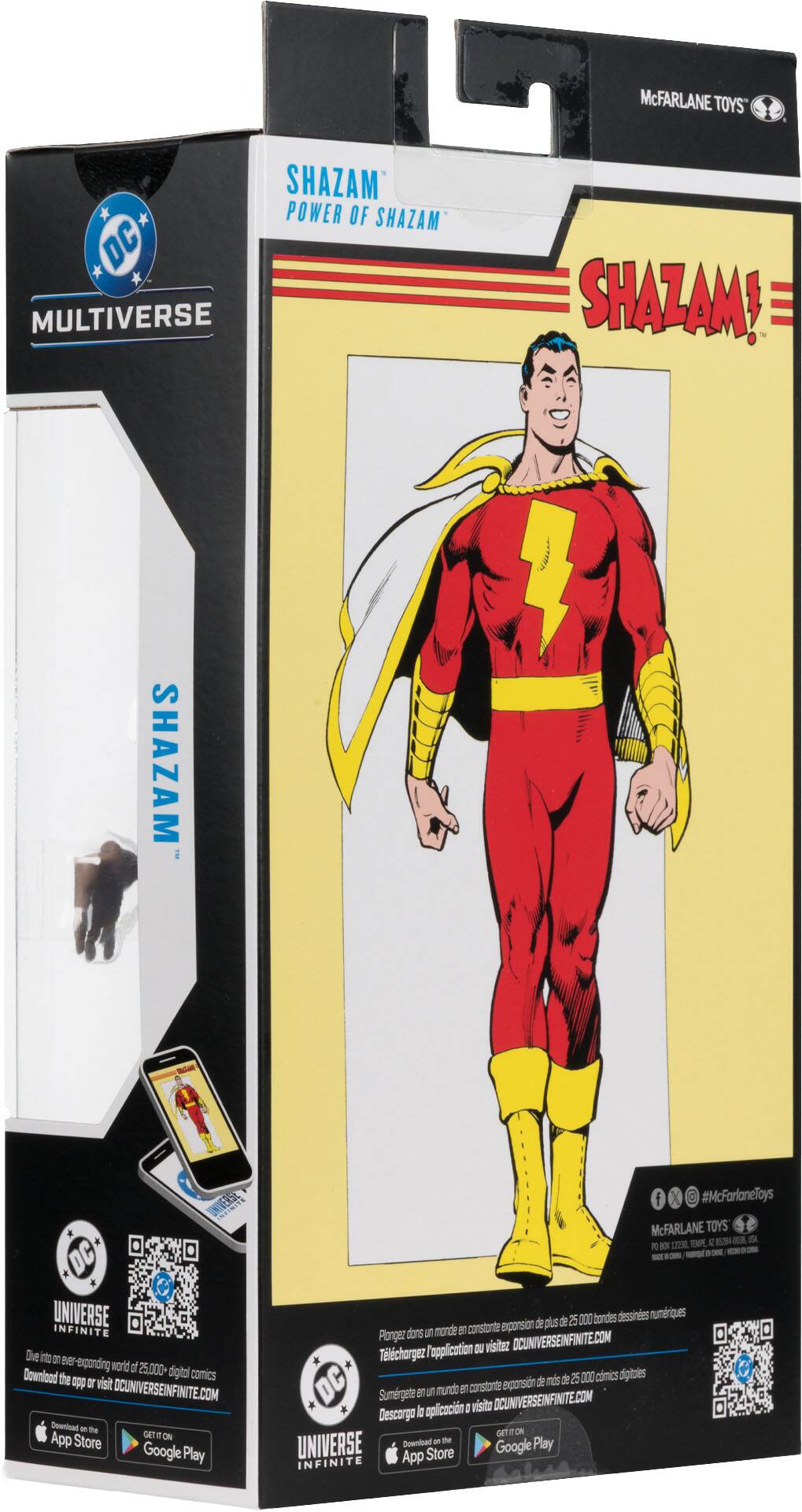 McFarlane Toys  
SHAZAM!  
Power of Shazam  
DC Multiverse  

Download the comics app or visit DCUNIVERSEINFINITE.COM  
Available on the App Store and Google Play  

Explore a world of 25,000 digital comics  
Download the app or visit DCUNIVERSEINFINITE.COM  

Descargue la aplicación o visite DCUNIVERSEINFINITE.COM  
Disponible en la App Store y Google Play  

Plongez dans un monde de 25,000 comics numériques  
Téléchargez l'application ou visitez DCUNIVERSEINFINITE.COM  

Descargue la aplicación o visita DCUNIVERSEINFINITE.COM  
Disponible en la App Store y Google Play