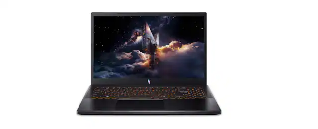 Front. Acer - Nitro V 15 15.6" Core 5 210H 16GB 512GB SSD RTX 4050 Windows 11 Home - Black.