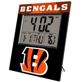 Keyscaper - Cincinnati Bengals Color Block Digital Desk Clock - Multicolor