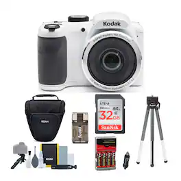 Kodak - PIXPRO AZ252 Astro Zoom Digital Camera (White) Bundle