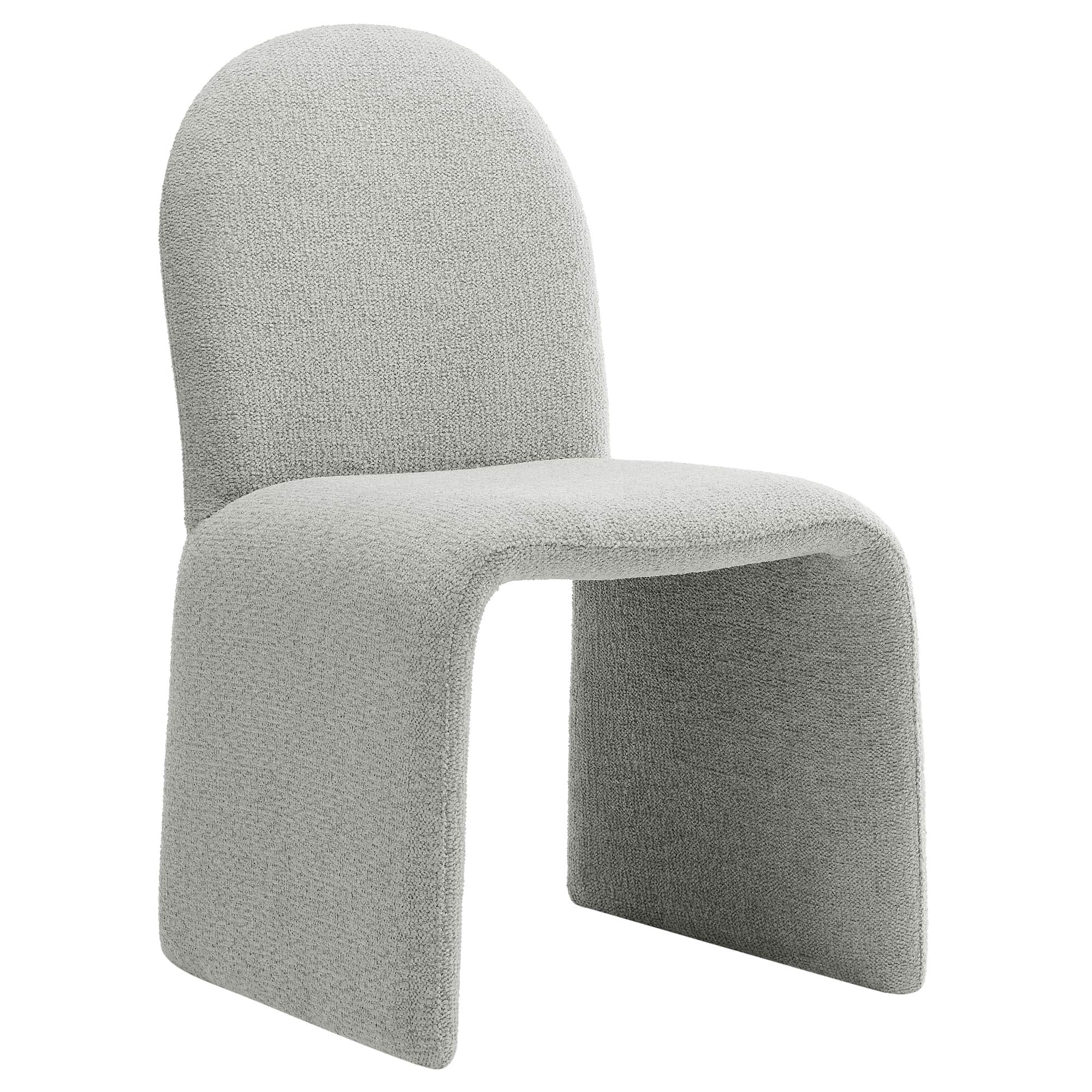 Junia Boucle Upholstered Arch Armless Dining Chair by Modway - Gray