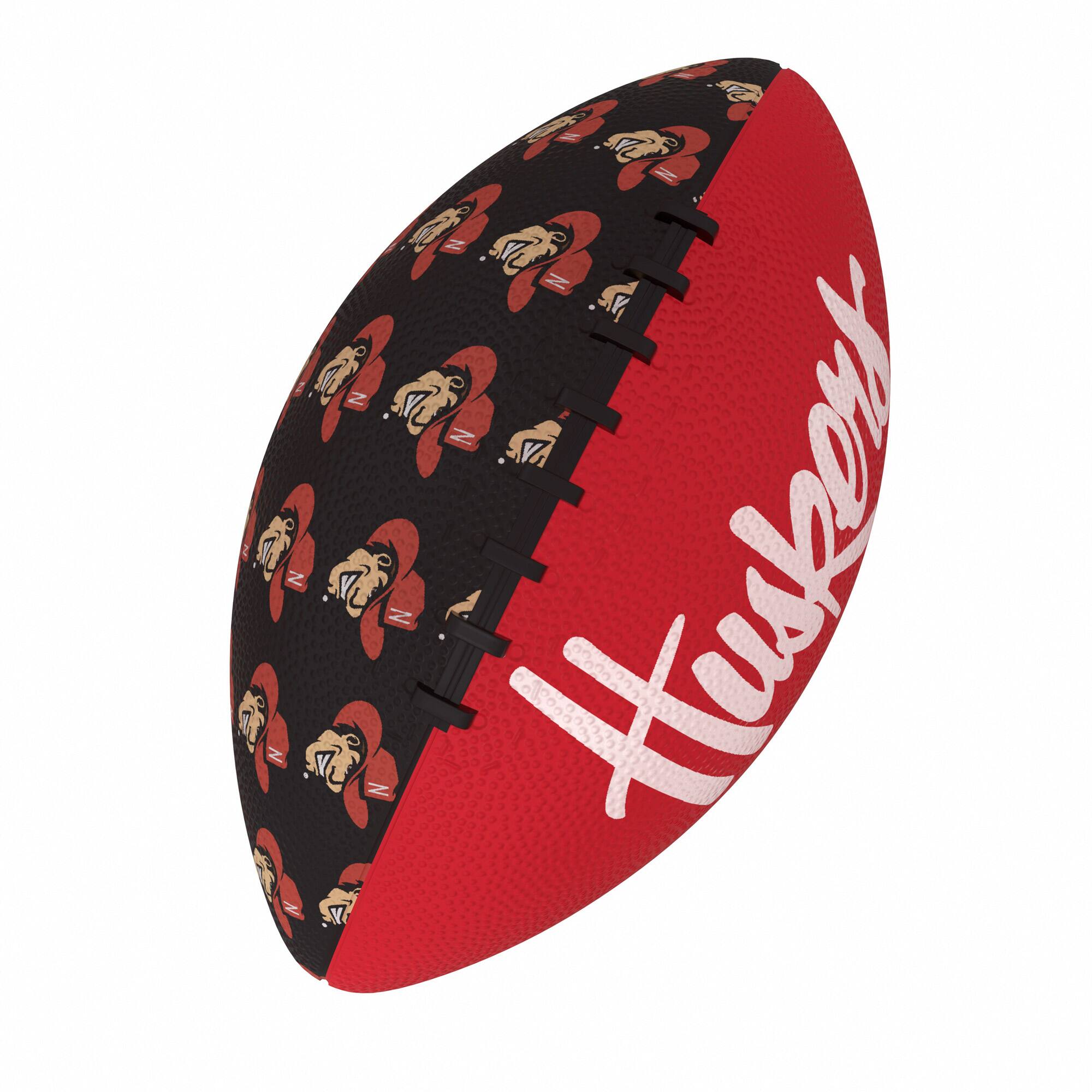 Alt View 3. Logo Brands - Nebraska Huskers Mini Rubber Football - Multicolor.