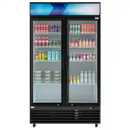 Koolmore - 45 in. Two Glass Door Merchandiser Refrigerator - 35 Cu. Ft. (MDR-2GD-35C) - Black