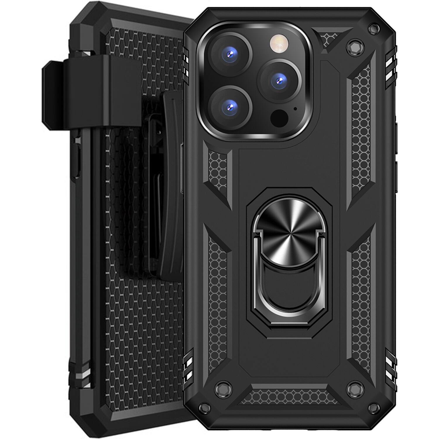 Alt View 12. SaharaCase - Military Kickstand Series Case for Apple iPhone 14 Pro Max - Black.