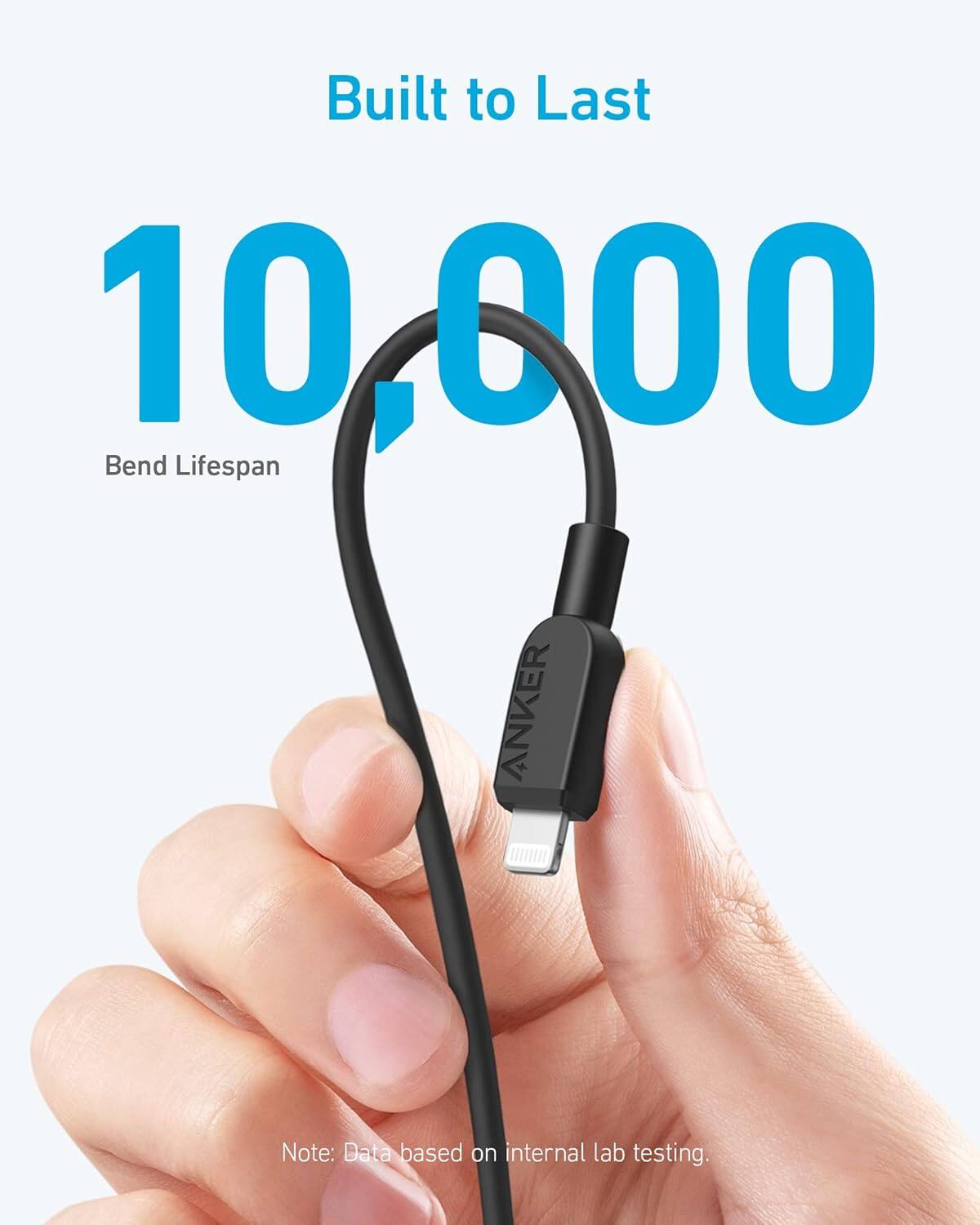 Built to Last  
10,000 Bend Lifespan  
ANKER  
Note: Data based on internal lab testing.