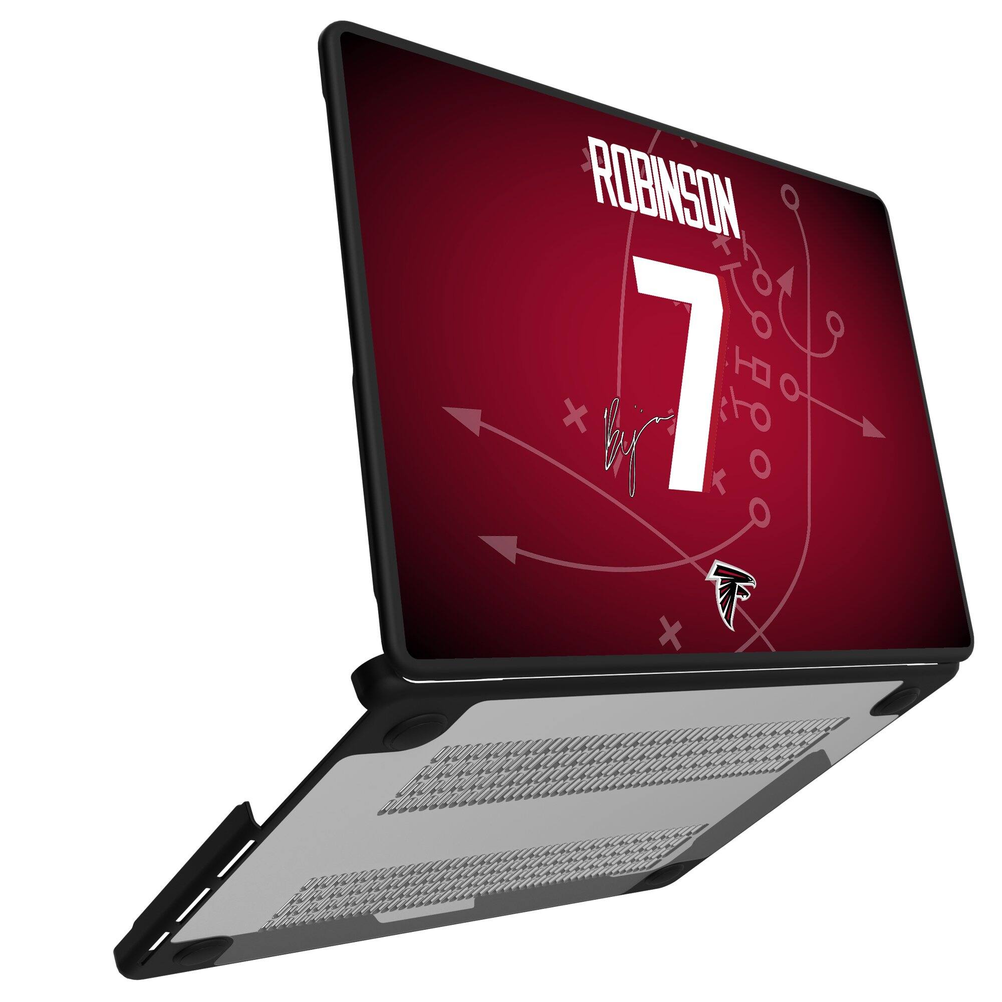 Alt View 1. Keyscaper - Bijan Robinson Atlanta Falcons MacBook Case - Air 13 in - Multicolor.