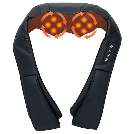 Front. MassaMax - MassaMAX Shoulder & Neck Massager with Heat, Electric Deep Tissue Kneading Neck and Shoulder Massage.