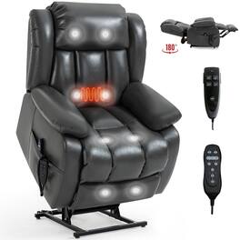 Ropilly - Dual Motor Power Lift Recliner Infinite Position Lift Chair - Gray
