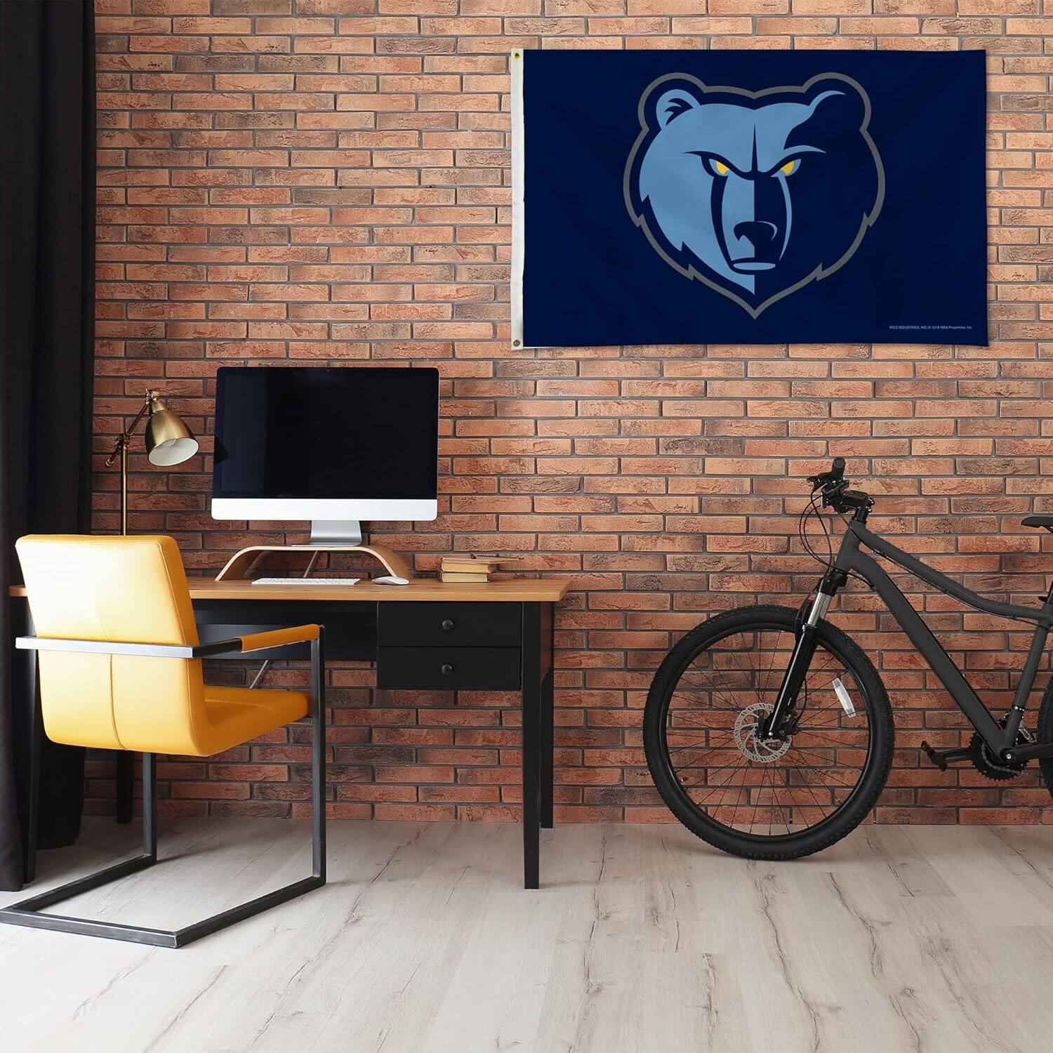 Alt View 1. Rico Industries - Memphis Grizzlies NBA 3X5 Indoor or Outdoor Banner Flag with grommets for hanging - Multi.