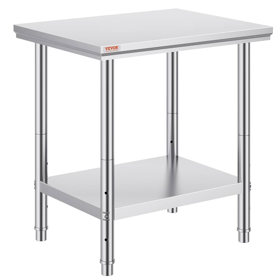 VEVOR Stainless Steel Prep Table, 24 x 30 x 31 Inch, 700 lbs Load ...