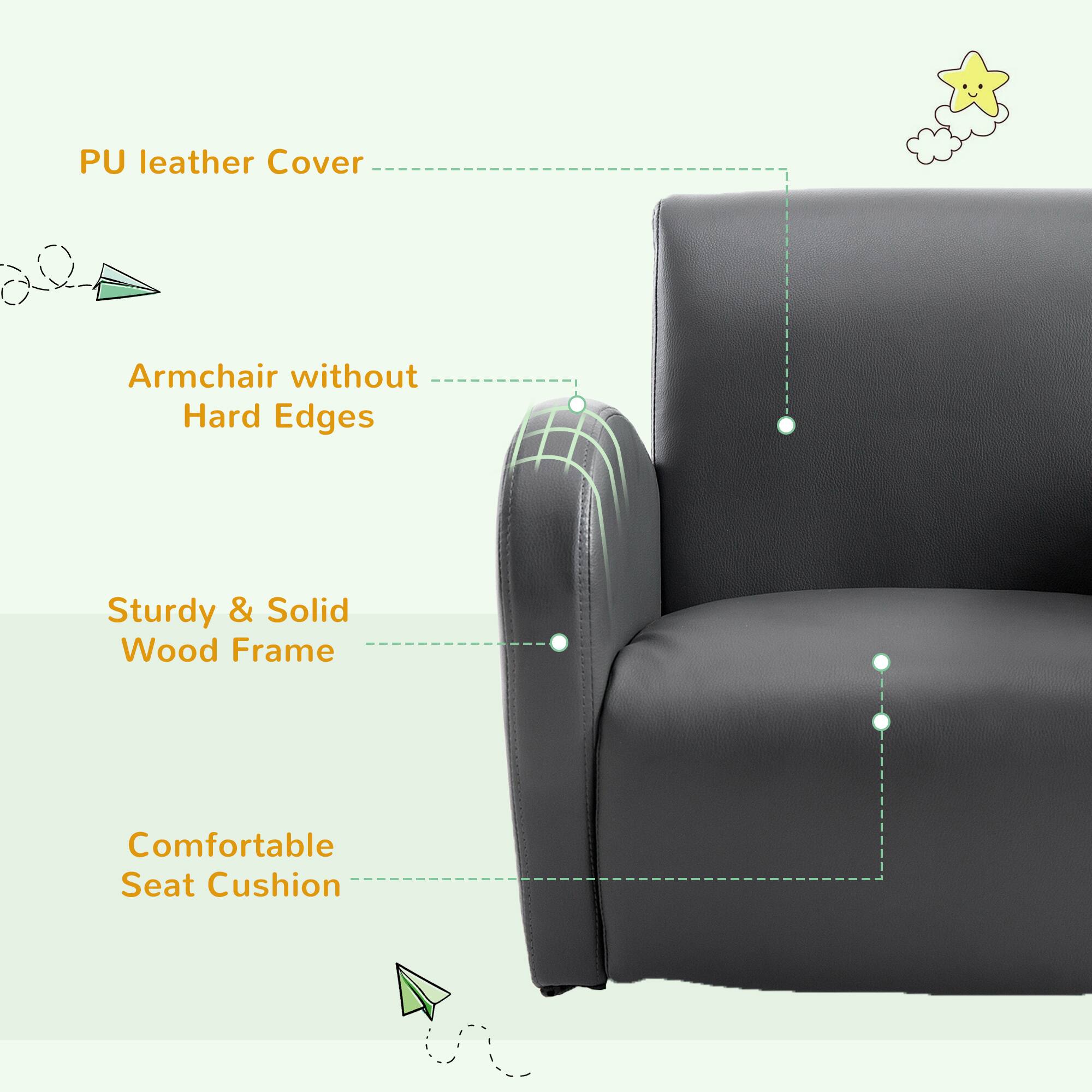 - PU leather Cover
- Armchair without Hard Edges
- Sturdy & Solid Wood Frame
- Comfortable Seat Cushion