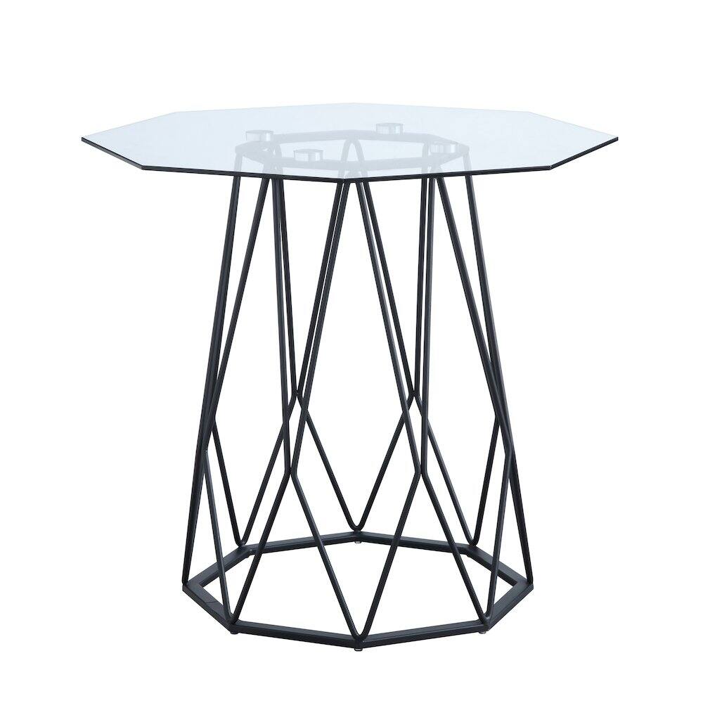 Front. Furniture of America - Growder Contemporary Glass Top End Table - Black.