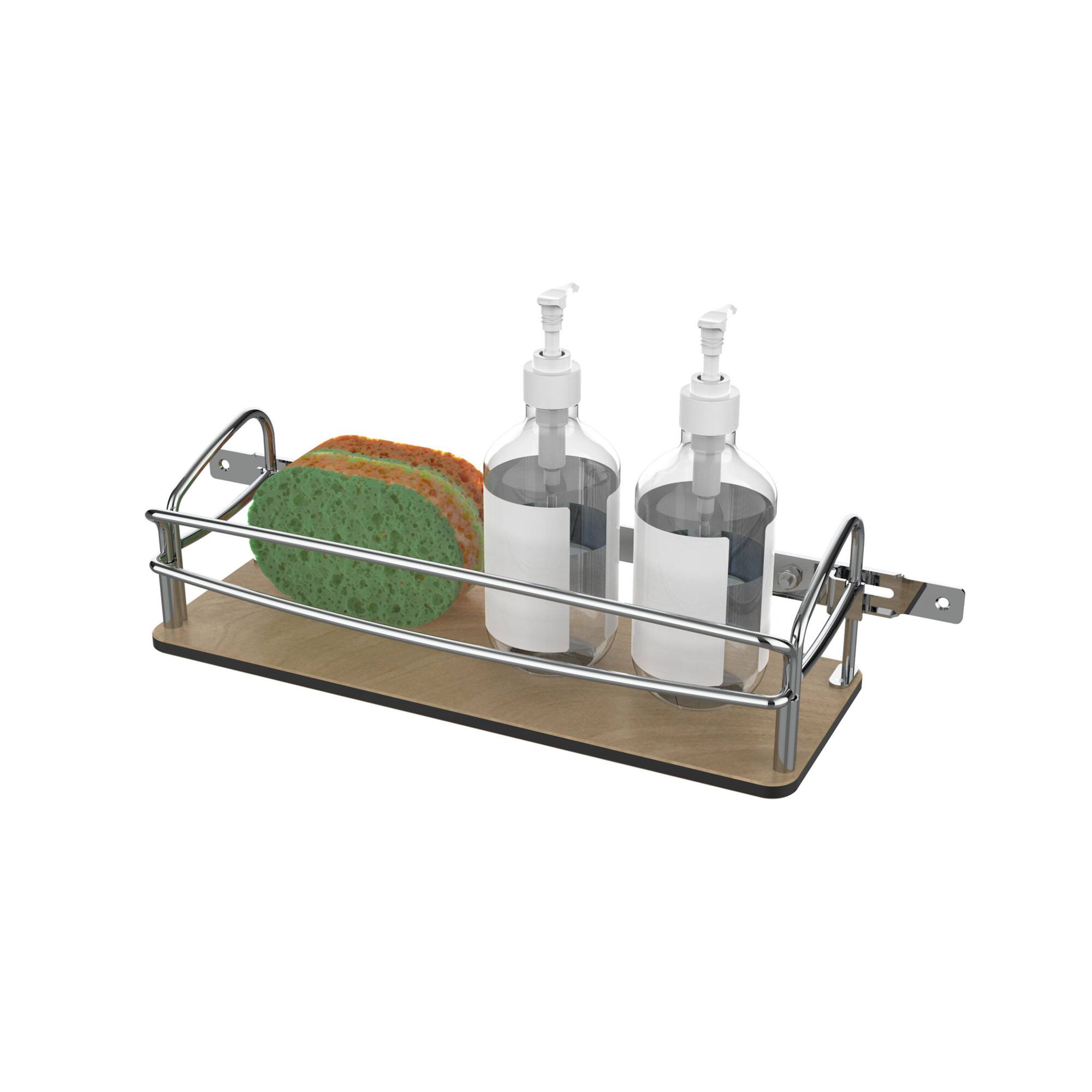 Alt View 1. Rev-A-Shelf - Rev-A-Shelf Steel Door/Wall Mount Spice Rack Pantry Shelf Organizer, 54DS-14-1 - Brown/Silver.